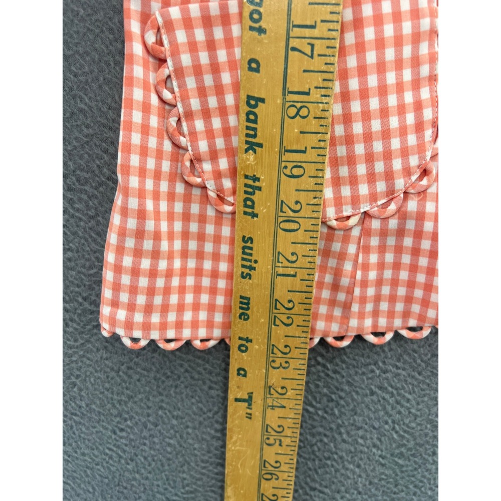 Focus 2000 Womens Top 6 Pants 4 Gingham Pant Suit Orange White Scalloped Trim - Picture 10 of 16